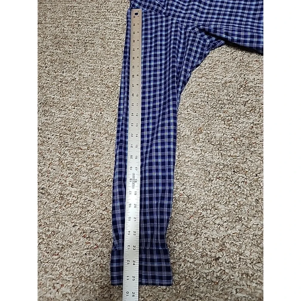 Ralph Lauren Blue‎ Plaid Long Sleeve Button Logo Shirt Size L